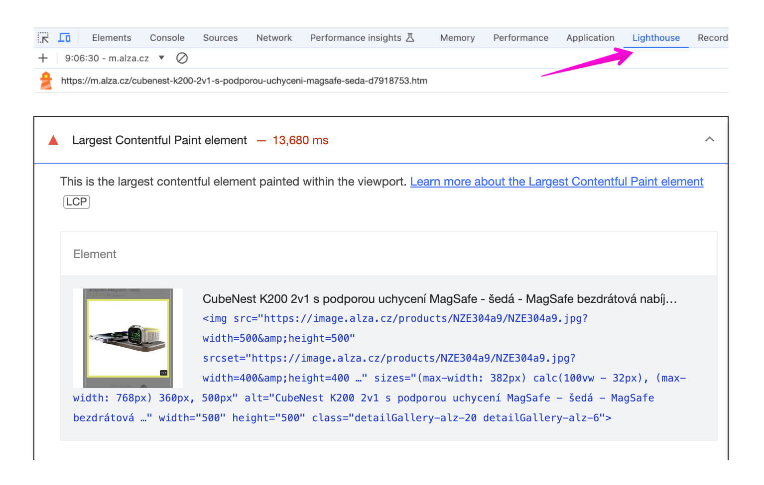 Lighthouse Lighthouse v prohlížeči