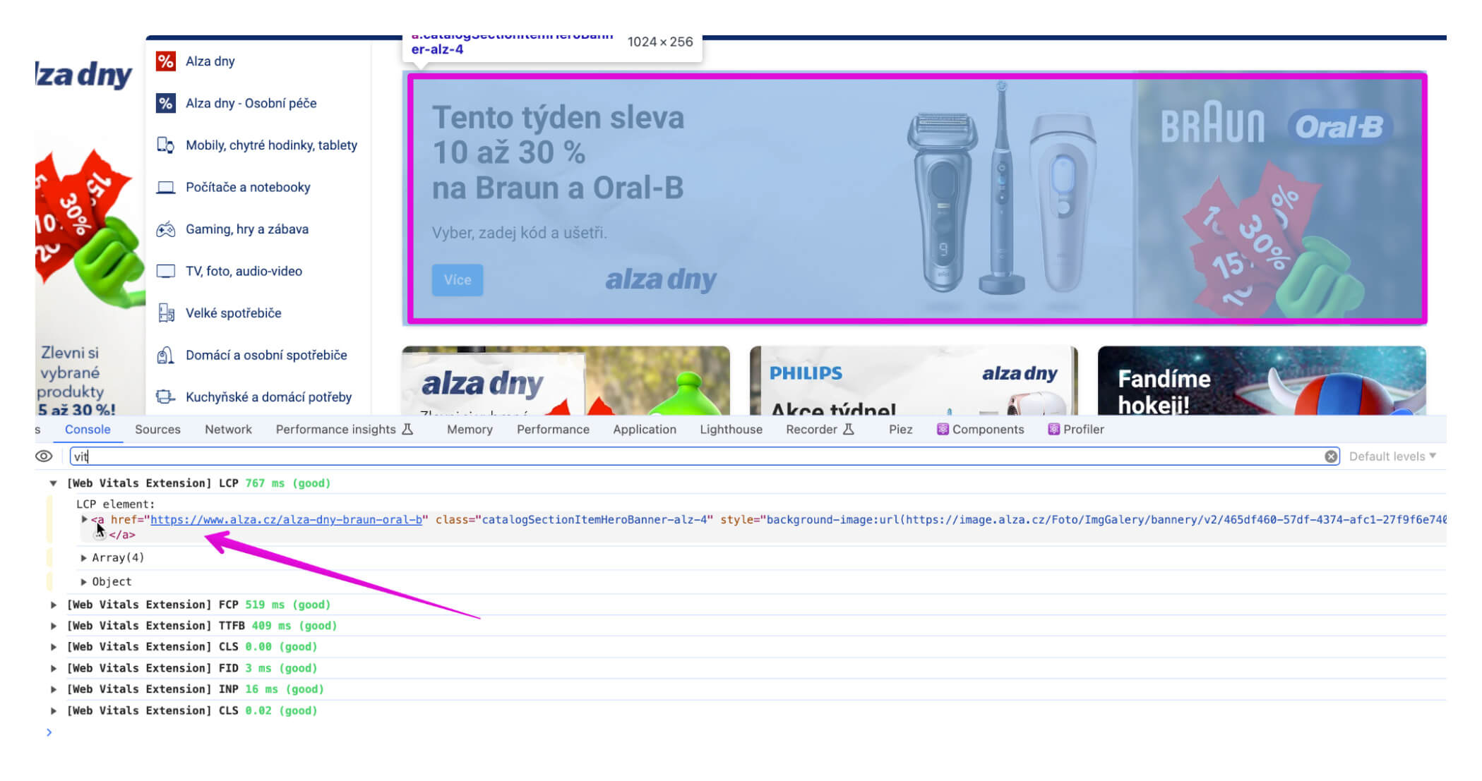Extension web Vitals Web Vitals Extension do prohlížeče Chrome