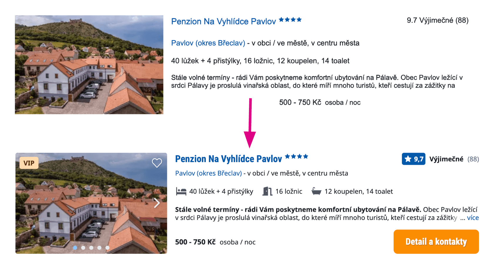 Ukázka nahrazení jednoduché komponenty bohatou