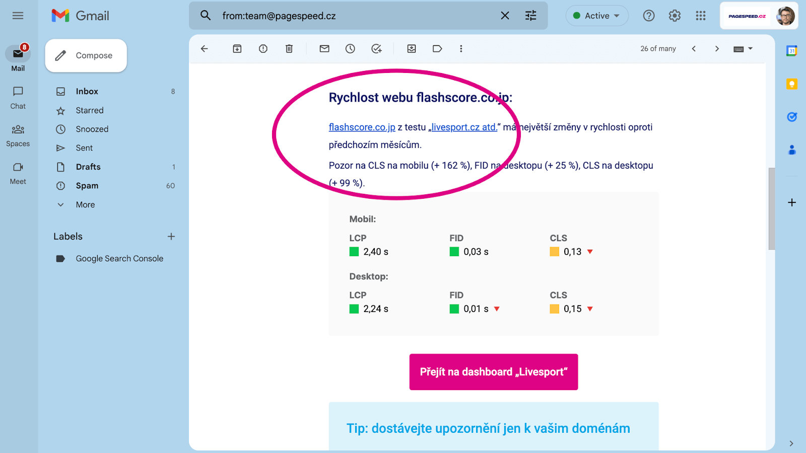 Lepší reporting do e-mailu